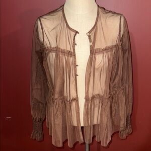 Sheer Brown Women's Top from SHEIN